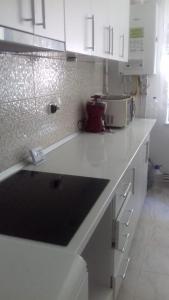 Kuchyň nebo kuchyňský kout v ubytování Apartament 2 camere Blaj Str Avram Iancu Bl 9