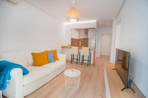 Ruang duduk di Feines Appartement mit Hafenblick (Club Nautico) +14 gambar