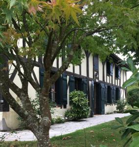 un edificio con un árbol delante de él en Airial entièrement rénové, en Soustons