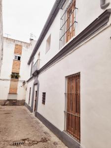 un edificio blanco con ventanas en una calle en El Tablao, en Jerez de la Frontera
