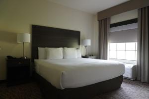 a large white bed in a hotel room at Comfort Inn & Suites in Medina