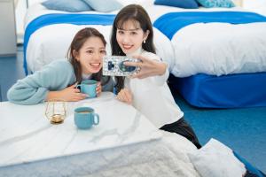 Postel nebo postele na pokoji v ubytování GLAMPREMIER Setouchi
