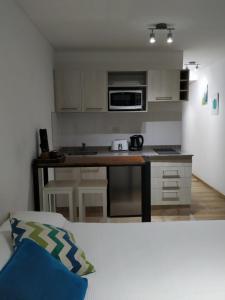 Aires Verdes Apart Deluxe tesisinde mutfak veya mini mutfak