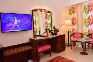 TV a/nebo společenská místnost v ubytování Gafy Resort Aqua Park
