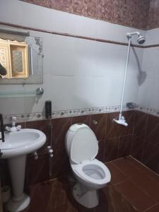 uma casa de banho com um WC e um lavatório em 3 Bedroom House right In-between Twin Cities em Rawalpindi