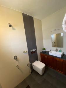 een badkamer met een toilet en een wastafel bij Pristine Hills in Meppādi