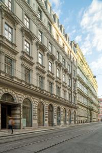 a large building on the side of a street at TurnKey I Premium Apartment in Prague