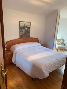 1 dormitorio con 1 cama blanca grande en una habitación en La Casa del impresor, en Ávila