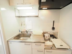 a small kitchen with a sink and a stove at La Lumiere Oroku / Vacation STAY 1068 in Naha
