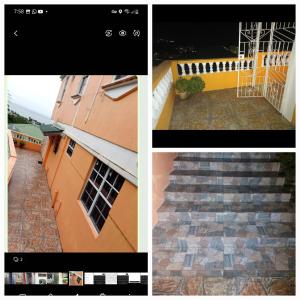 a collage of photos of a building and stairs at Comfort Haven in Roseau