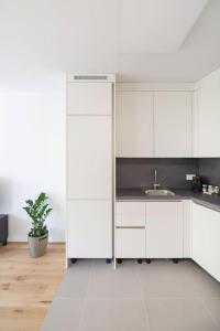 Kuchyňa alebo kuchynka v ubytovaní Grüne und zentrale Ruhelage im Neubau mit Balkon
