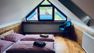 Postel nebo postele na pokoji v ubytování Feuerstelle8