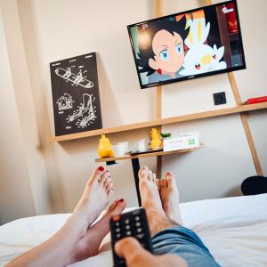 TV a/nebo společenská místnost v ubytování Ibis Styles Crolles Grenoble A41