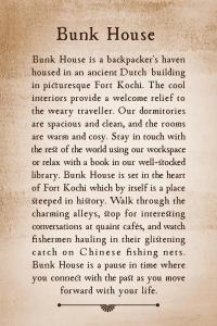 a page from a book with the words bump house at Bunk house Fort Kochi in Cochin