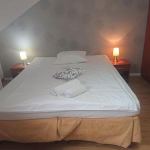 Łóżko lub łóżka w pokoju w obiekcie Letnia willa Jacuzzi & Sauna