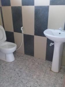 uma casa de banho com um WC e um lavatório em LD RoomA DunhidA em Badulla