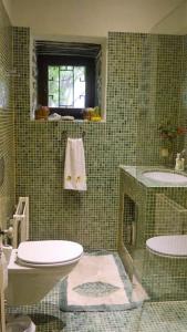 扎戈拉的住宿－Wonderful 4 Bedroom Villa & separate guest house Villa Thalia，一间带卫生间和水槽的浴室