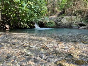 a stream with a waterfall in the middle of a river at Residenza Matilde in Fiumefreddo Bruzio