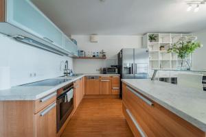 Kuchnia lub aneks kuchenny w obiekcie Spektakuläres Apartment ✩ 7. Stock ✩ kostenlose Parkgarage