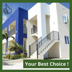a picture of a building with the words your best choice at Andira Apartments in Willemstad