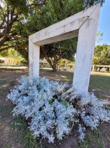 Un jardín fuera de Hotel Pórtico Norte
