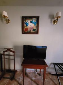 Una televisión o centro de entretenimiento en Hotel Pórtico Norte