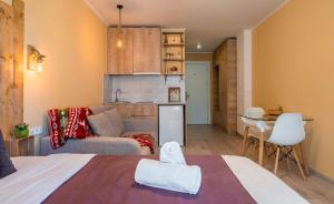 Kuchyň nebo kuchyňský kout v ubytování New Gudauri Loft 2 Apartments