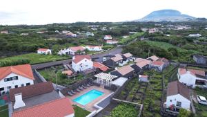 een luchtzicht op een huis met een zwembad bij As Casas da Vinha in Criação Velha