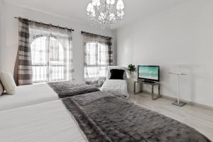 Postel nebo postele na pokoji v ubytování Amplio y luminoso apartamento en 1 línea playa