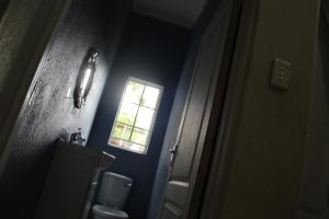 a bathroom with a toilet and a window at Sable Holiday Home in Hazyview