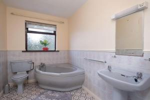 a bathroom with a toilet and a sink and a tub at Cottage 431 - Oughterard in Oughterard