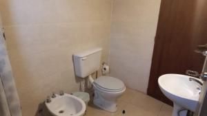 Cabañas Vista Andes في سيوداد لوجان دي كويو: حمام مزود بمرحاض ومغسلة