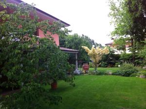 une cour avec un arbre et une maison dans l'établissement Mi AN HOME, à Paese