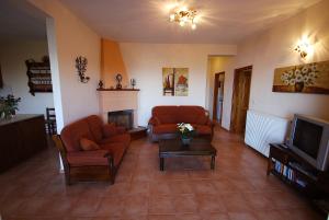 斯基亞索斯鎮的住宿－Eleni villaeri，客厅配有两张沙发和一台电视机