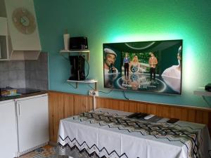 TV a/nebo společenská místnost v ubytování Studio au pied des pistes avec balcon et parking - FR-1-573-110