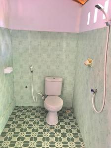 a bathroom with a toilet and a shower at Wahyu Homestay 1 in Nusa Lembongan