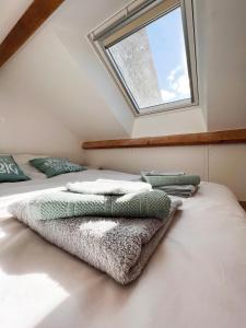 Ένα ή περισσότερα κρεβάτια σε δωμάτιο στο Charmante Maisonnette au calme / Jardin privatif