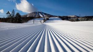 a snow covered slope with a mountain in the background at ANA Crowne Plaza Resort Appi Kogen by IHG in Hachimantai +167 photos