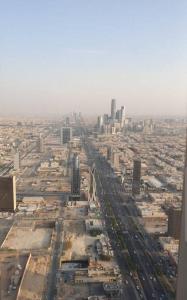 an aerial view of a city with buildings and roads at شقة خاصة برج رافال in Riyadh