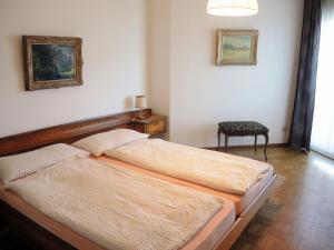 ロカルノにあるDel Parco 17のベッドルーム1室(ベッド1台、椅子付)