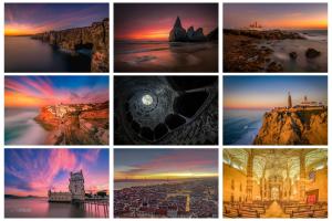 a collage of different pictures of different cities at Gold Coast Photography Inn in Estoril