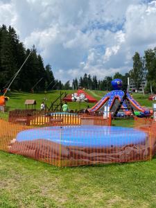 park wodny z dużą nadmuchiwaną strukturą zabaw w obiekcie Pension & Restaurant Krakonoš w mieście Harrachov