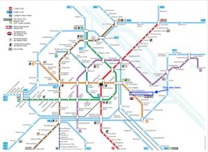 a map of the london underground tube map at Sunrise above sky with ROOFTOP Pool and FREE parking in Vienna