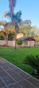 una casa con un patio verde con palmeras en Casa Quinta La Gualeya en Gualeguay