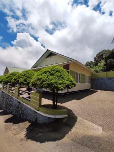 uma casa com uma árvore em frente em Green Palace Resort em Vagamon