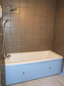 a bath tub in a bathroom with a shower at LE PETIT RANCH DU CLOS DE LA CHEVAUCHÉE 