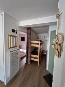 a room with a bedroom with a bunk bed at Appartement rénové proche de Luz Saint Sauveur 1chambre et 1 coin cabine in Luz-Saint-Sauveur