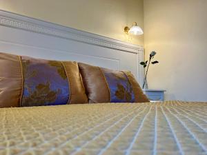 un letto con due cuscini sopra di Zlatý Sloup a Karlovy Vary
