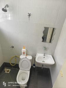 a bathroom with a toilet and a sink at Homestay Jerantut Sincerelyat in Jerantut