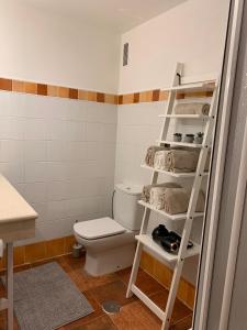 a bathroom with a toilet and a ladder in it at Allegria Sierra Nevada CAR in Sierra Nevada